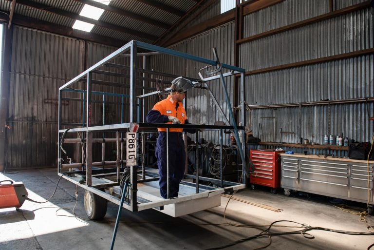 Templeton Engineering welding in workshop